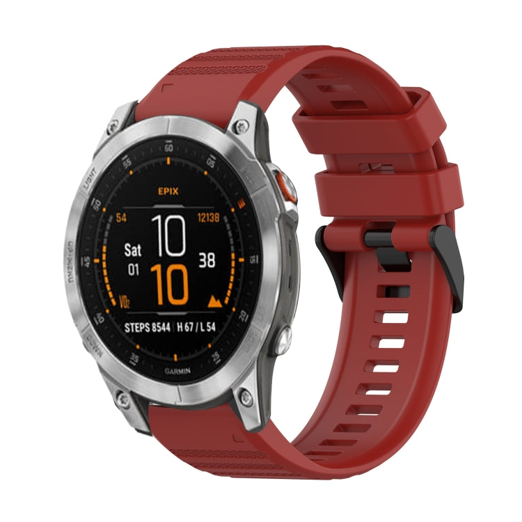 Cinturino in silicone a trama orizzontale da 22 mm con strumento di rimozione, For Garmin Epix Gen 2, For Garmin Approach S62, For Garmin Fenix 6 GPS