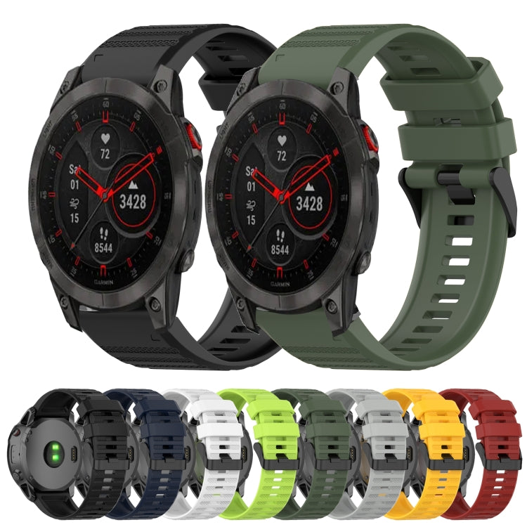 Cinturino in silicone a trama orizzontale da 22 mm con strumento di rimozione, For Garmin Epix Gen 2, For Garmin Approach S62, For Garmin Fenix 6 GPS