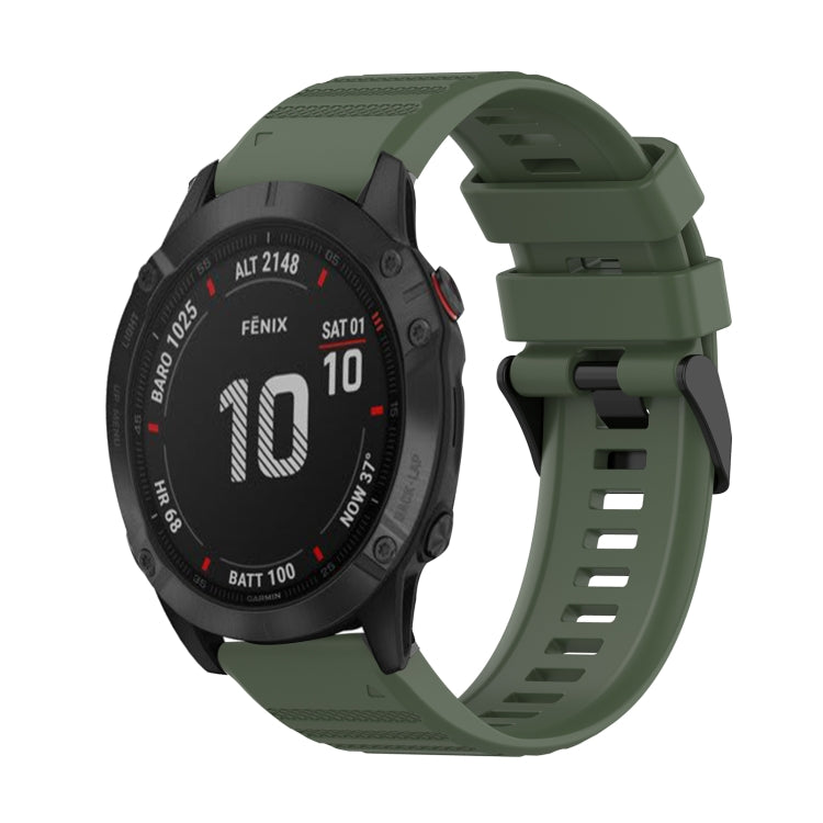 Cinturino in silicone a trama orizzontale da 22 mm con strumento di rimozione, For Garmin Fenix 6 Pro GPS, For Garmin Fenix 6 Sapphire GPS, For Garmin Fenix 5