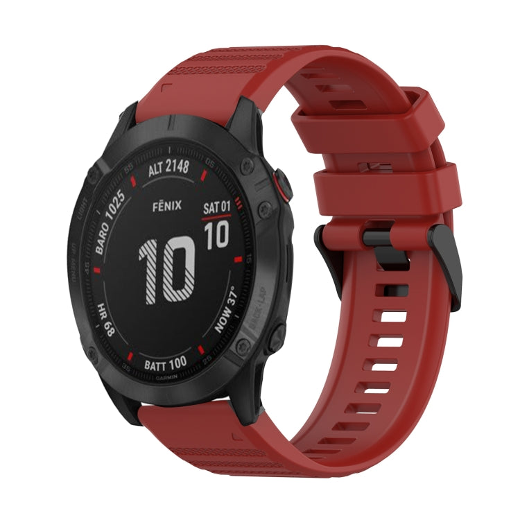 Cinturino in silicone a trama orizzontale da 22 mm con strumento di rimozione, For Garmin Fenix 6 Pro GPS, For Garmin Fenix 6 Sapphire GPS, For Garmin Fenix 5