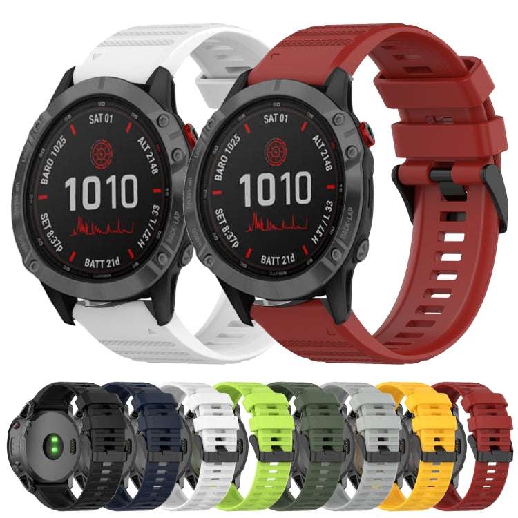 Cinturino in silicone a trama orizzontale da 22 mm con strumento di rimozione, For Garmin Fenix 6 Pro GPS, For Garmin Fenix 6 Sapphire GPS, For Garmin Fenix 5