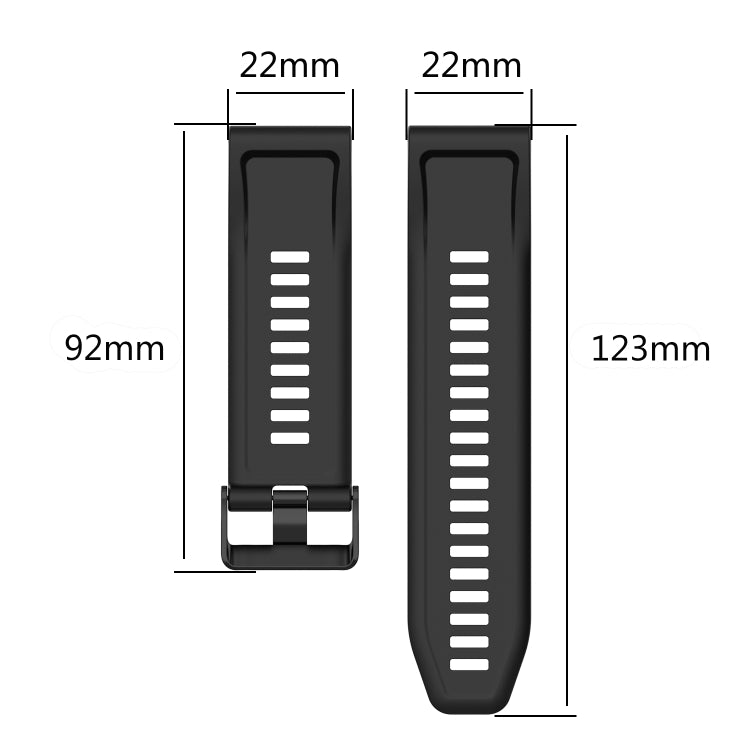 Cinturino in silicone a trama orizzontale da 22 mm con strumento di rimozione, For Garmin Fenix 6 Pro GPS, For Garmin Fenix 6 Sapphire GPS, For Garmin Fenix 5