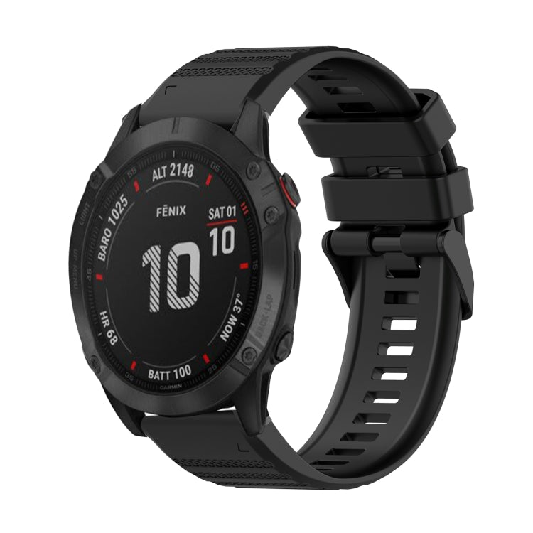 Cinturino in silicone a trama orizzontale da 22 mm con strumento di rimozione, For Garmin Fenix 6 Pro GPS, For Garmin Fenix 6 Sapphire GPS, For Garmin Fenix 5