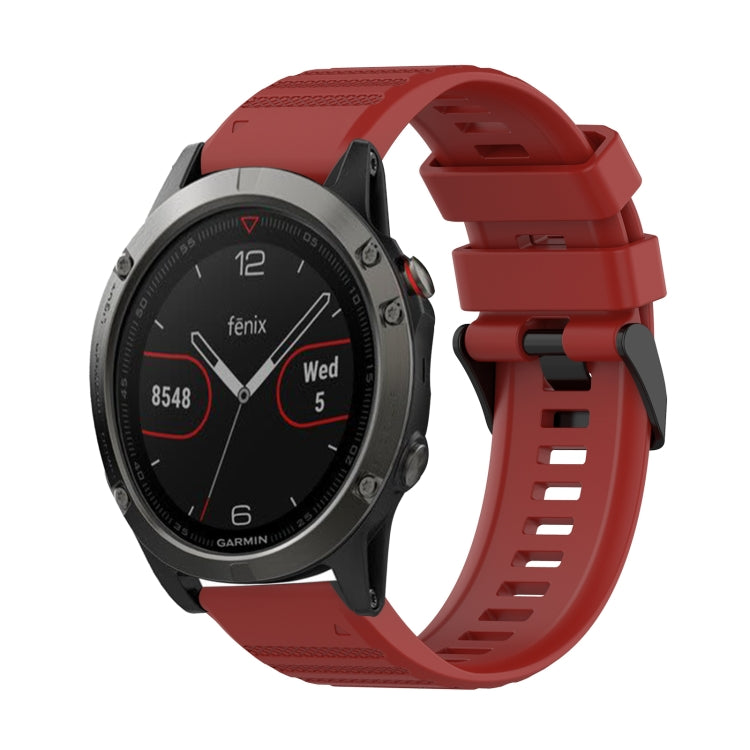 Cinturino in silicone a trama orizzontale da 22 mm con strumento di rimozione, For Garmin Fenix 6 Pro GPS, For Garmin Fenix 6 Sapphire GPS, For Garmin Fenix 5