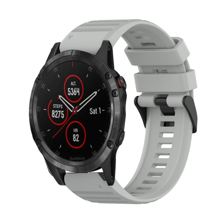 Cinturino in silicone a trama orizzontale da 22 mm con strumento di rimozione, For Garmin Fenix 5 Plus, For Garmin Quatix 5, For Garmin Quatix 5 Sapphire