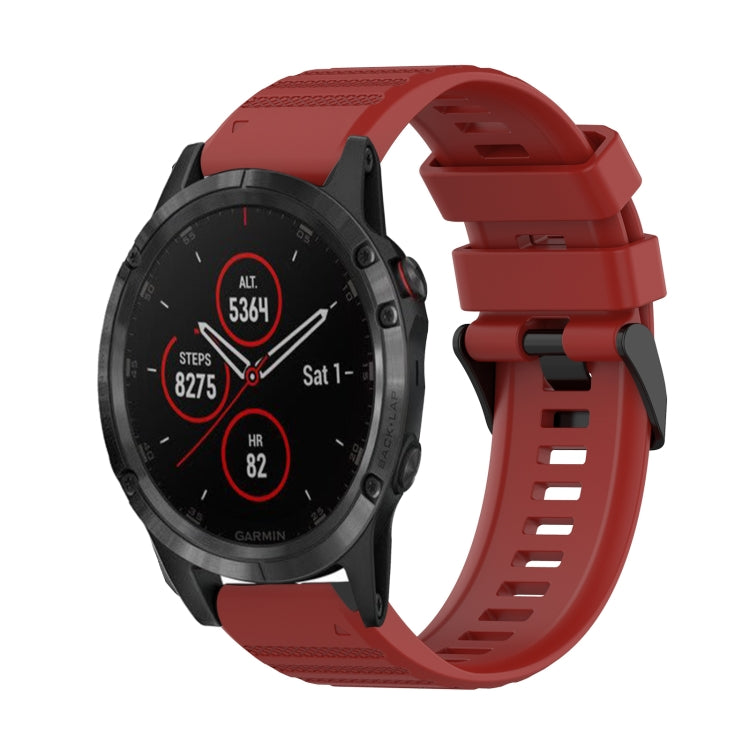 Cinturino in silicone a trama orizzontale da 22 mm con strumento di rimozione, For Garmin Fenix 5 Plus, For Garmin Quatix 5, For Garmin Quatix 5 Sapphire