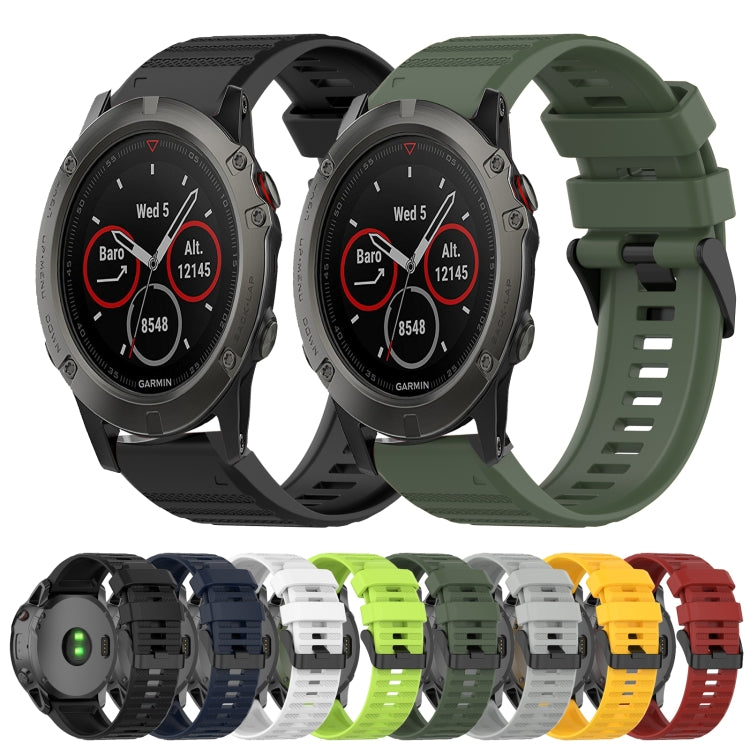 Cinturino in silicone a trama orizzontale da 22 mm con strumento di rimozione, For Garmin Fenix 5 Plus, For Garmin Quatix 5, For Garmin Quatix 5 Sapphire