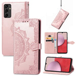 Per Samsung Galaxy A14 5G Custodia in pelle goffrata fiore mandala