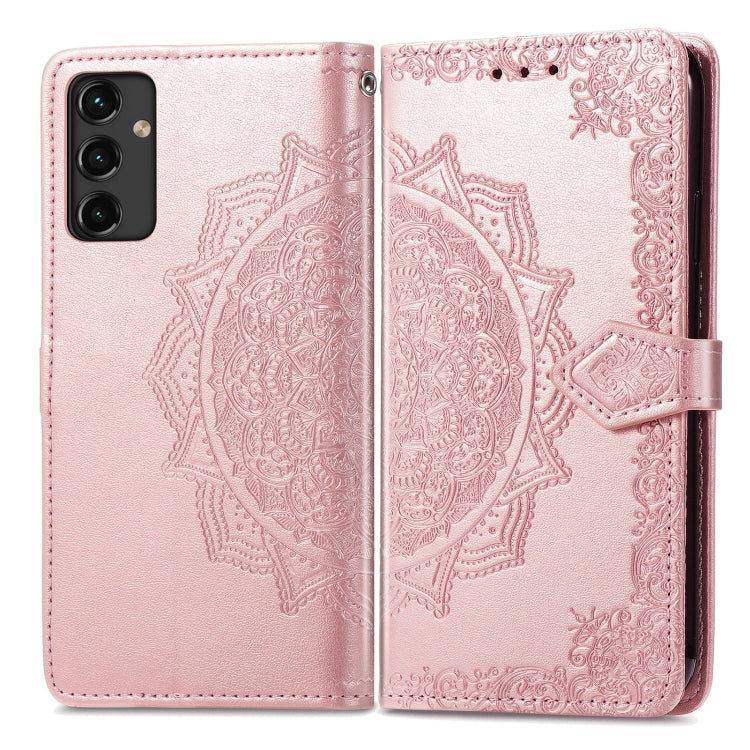 Per Samsung Galaxy A14 5G Custodia in pelle goffrata fiore mandala