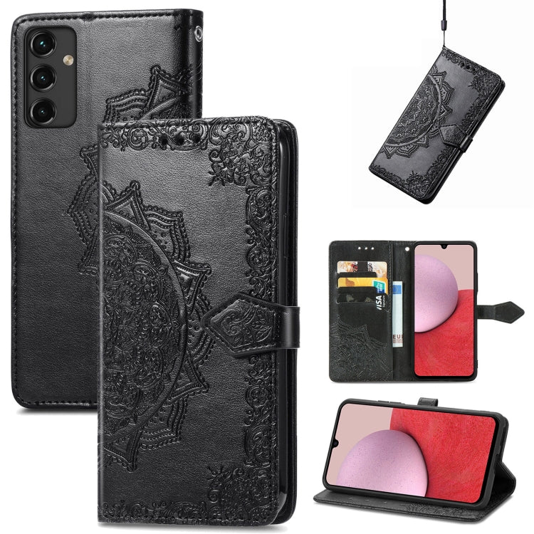 Per Samsung Galaxy A14 5G Custodia in pelle goffrata fiore mandala