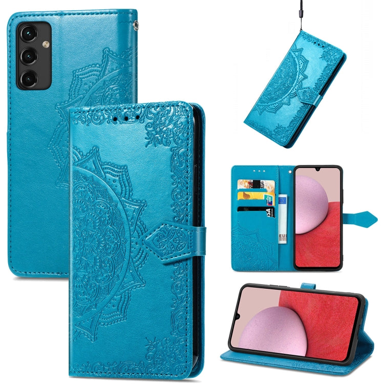 Per Samsung Galaxy A14 5G Custodia in pelle goffrata fiore mandala