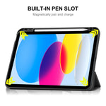 Per iPad 10.9 2022 ENKAY Custodia per tablet con supporto in pelle con cover posteriore in TPU ENKAY con slot per penna