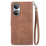 Custodia per telefono in pelle con cerniera fiore in rilievo per Honor X7, For Honor X7