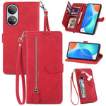 Custodia per telefono in pelle con cerniera fiore in rilievo per Honor X7, For Honor X7