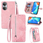Custodia per telefono in pelle con cerniera fiore in rilievo per Honor X7, For Honor X7