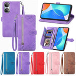 Custodia per telefono in pelle con cerniera fiore in rilievo per Honor X7, For Honor X7