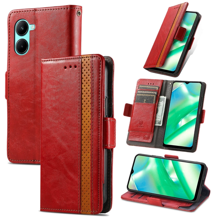 Per custodia Realme C33Custodia per telefono in pelle con doppia fibbia magnetica con splicing Neo, For Realme C33