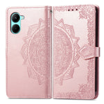 Per Realme C33 Custodia in pelle goffrata fiore mandala, For Realme C33