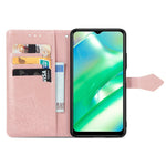 Per Realme C33 Custodia in pelle goffrata fiore mandala, For Realme C33