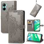 Per Realme C33 Custodia in pelle goffrata fiore mandala, For Realme C33