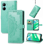 Per Realme C33 Custodia in pelle goffrata fiore mandala, For Realme C33