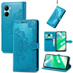 Per Realme C33 Custodia in pelle goffrata fiore mandala, For Realme C33