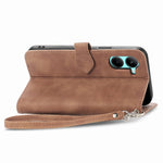 Per Realme C33 custodia in pelle con cerniera fiore in rilievo, For Realme C33