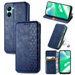 Per OPPO Realme C33 Cubic Grid Custodia per telefono in pelle magnetica pressata, For Realme C33