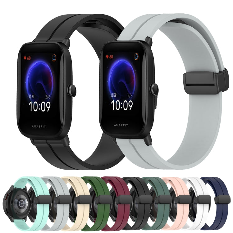 Cinturino in silicone con chiusura magnetica in tinta unita da 20 mm, For Amazfit Pop