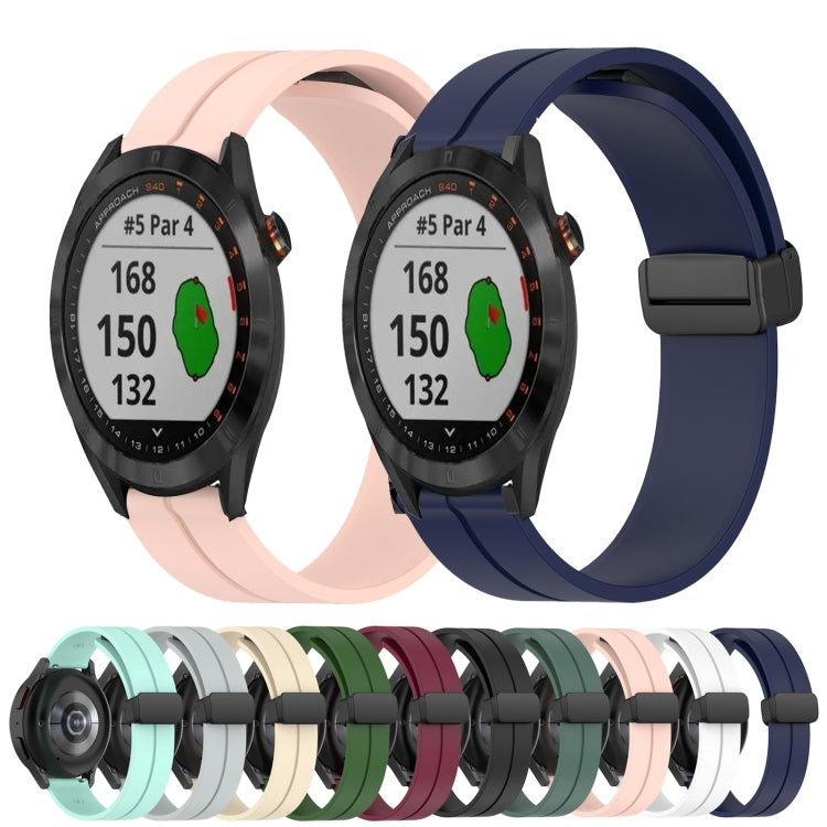 Cinturino in silicone con chiusura magnetica in tinta unita da 20 mm, For Garmin Approach S40, For Garmin Forerunner 158