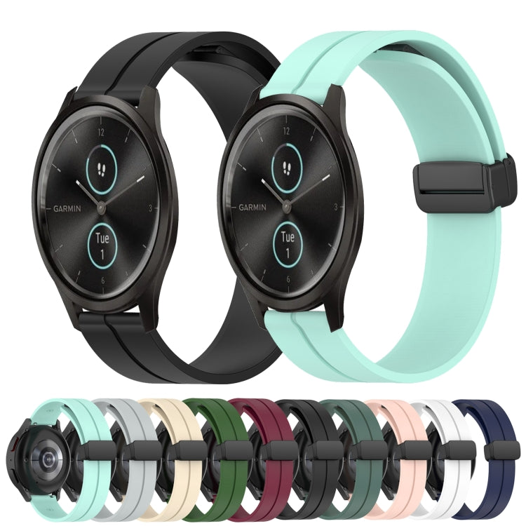 Cinturino in silicone con chiusura magnetica in tinta unita da 20 mm, For Garmin Garminmove Style, For Garmin Forerunner 645 Music