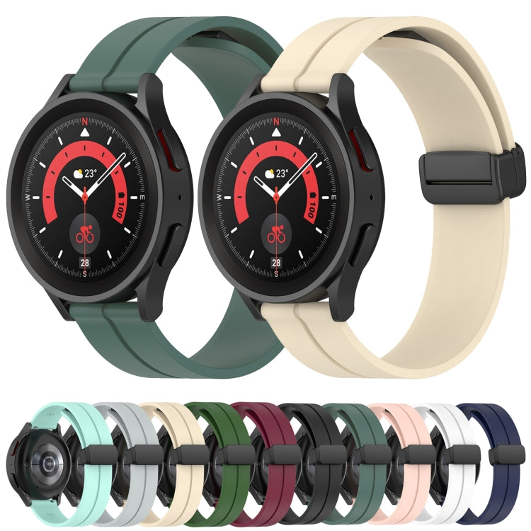 Cinturino in silicone con chiusura magnetica in tinta unita da 20 mm, For Samsung Galaxy Watch 5 Pro 45mm, For Samsung Galaxy Watch4 44mm