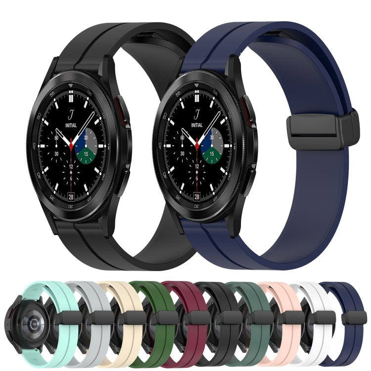 Cinturino in silicone con chiusura magnetica in tinta unita da 20 mm, For Samsung  Galaxy Watch4 Classic 46mm, For Samsung Galaxy Watch Active2 40mm
