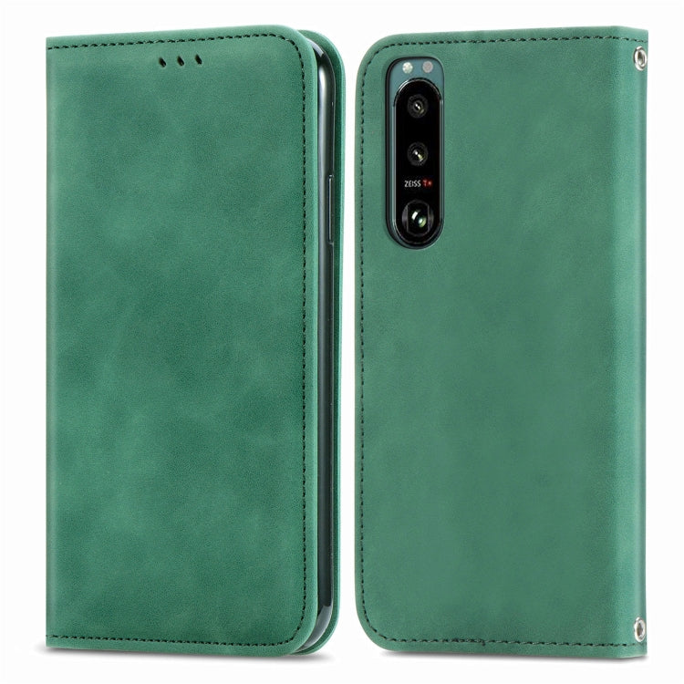 Custodia in pelle magnetica per Sony Xperia 5 IV Retro Skin Feel, For Sony Xperia 5 IV