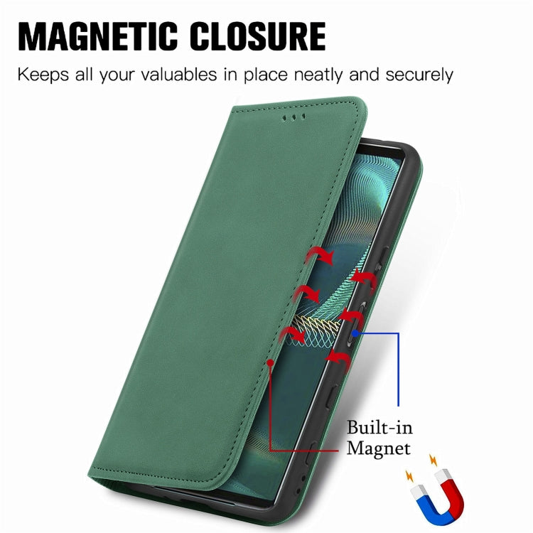 Custodia in pelle magnetica per Sony Xperia 5 IV Retro Skin Feel, For Sony Xperia 5 IV