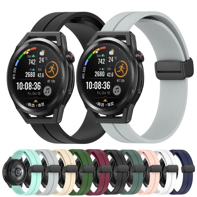 Cinturino in silicone con chiusura magnetica in tinta unita da 22 mm, For Huawei Watch GT Runner, For Huawei Watch 3