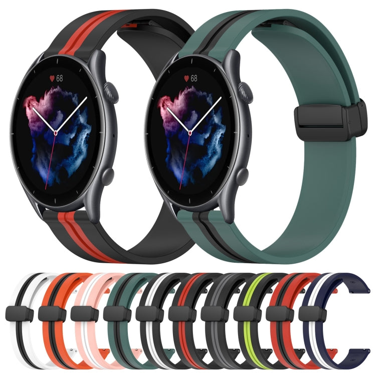 Cinturino in silicone con chiusura magnetica pieghevole da 22 mm, For Amazfit GTR 3 Pro, For Amazfit GTR 2e
