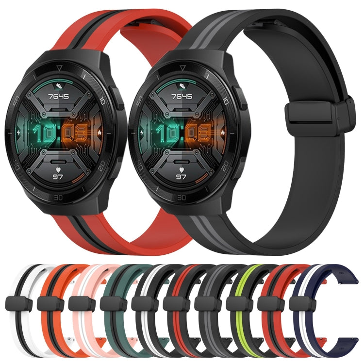 Cinturino in silicone con chiusura magnetica pieghevole da 22 mm, For Huawei Watch GT 2E, For Huawei GT2 46mm