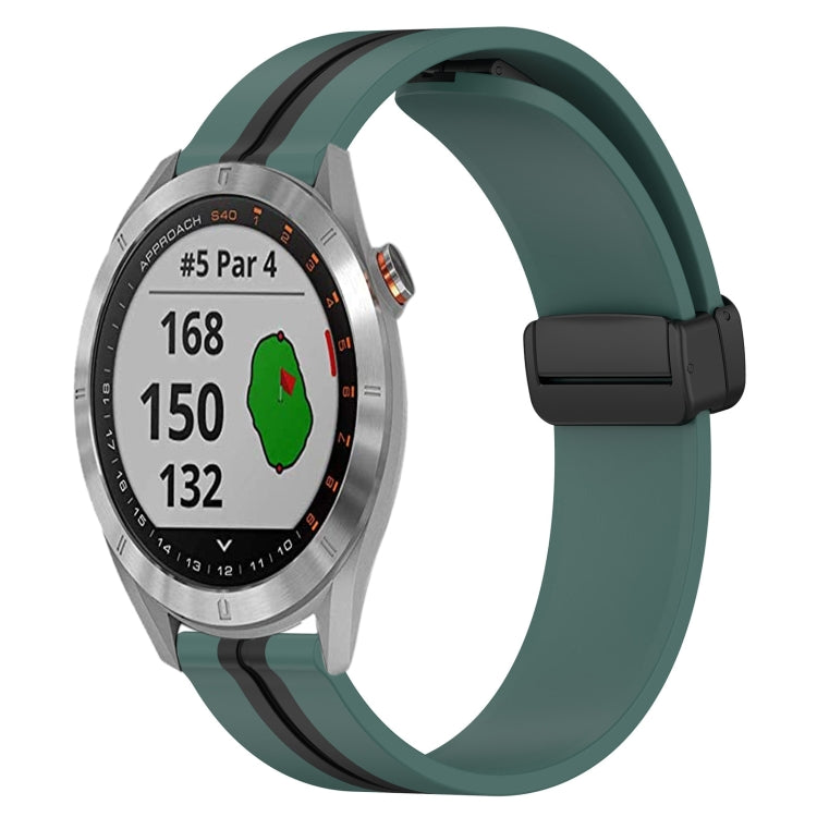 Cinturino in silicone con chiusura magnetica pieghevole da 20 mm, For Garmin Approach S40, For Garmin Forerunner 158