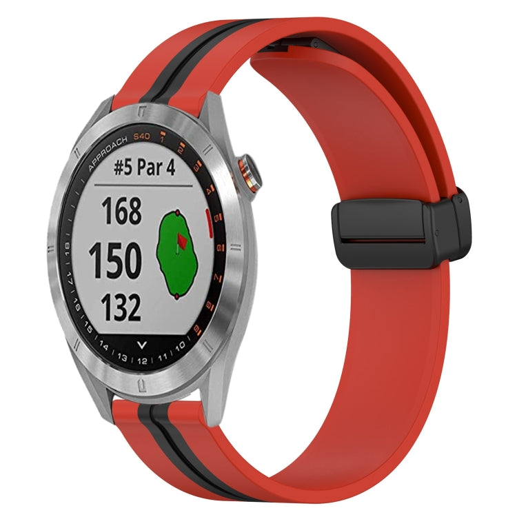 Cinturino in silicone con chiusura magnetica pieghevole da 20 mm, For Garmin Approach S40, For Garmin Forerunner 158