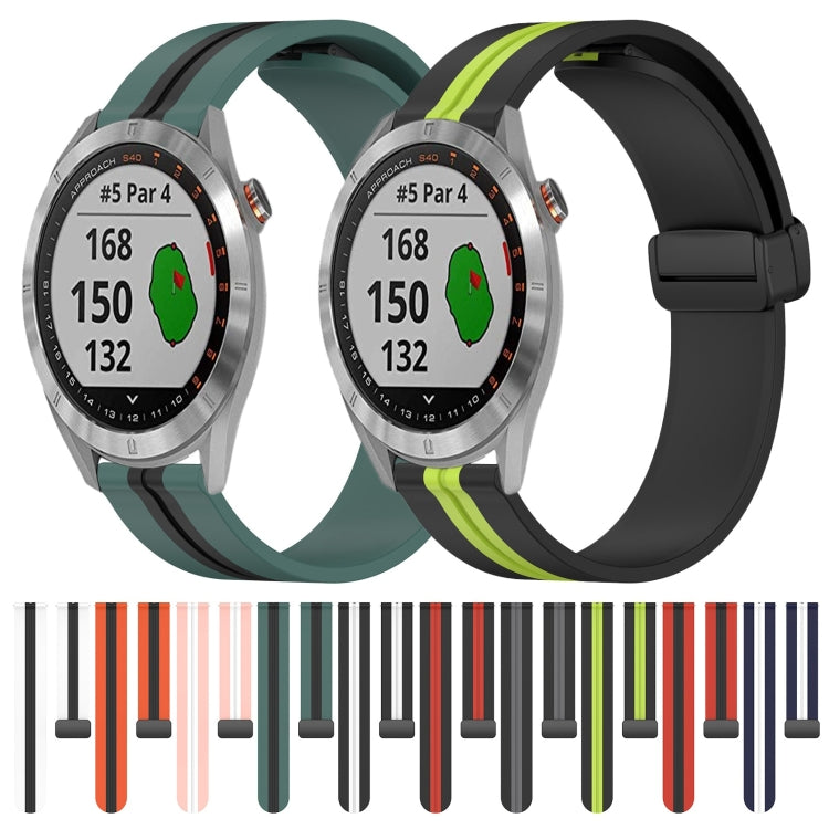 Cinturino in silicone con chiusura magnetica pieghevole da 20 mm, For Garmin Approach S40, For Garmin Forerunner 158