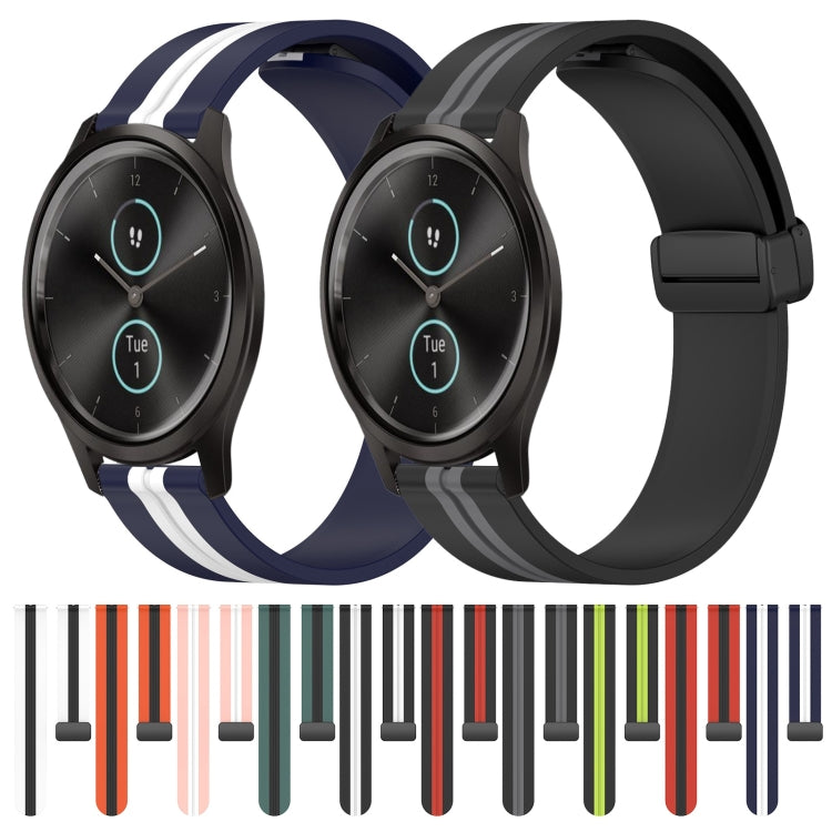 Cinturino in silicone con chiusura magnetica pieghevole da 20 mm, For Garmin Garminmove Style, For Garmin Forerunner 645 Music