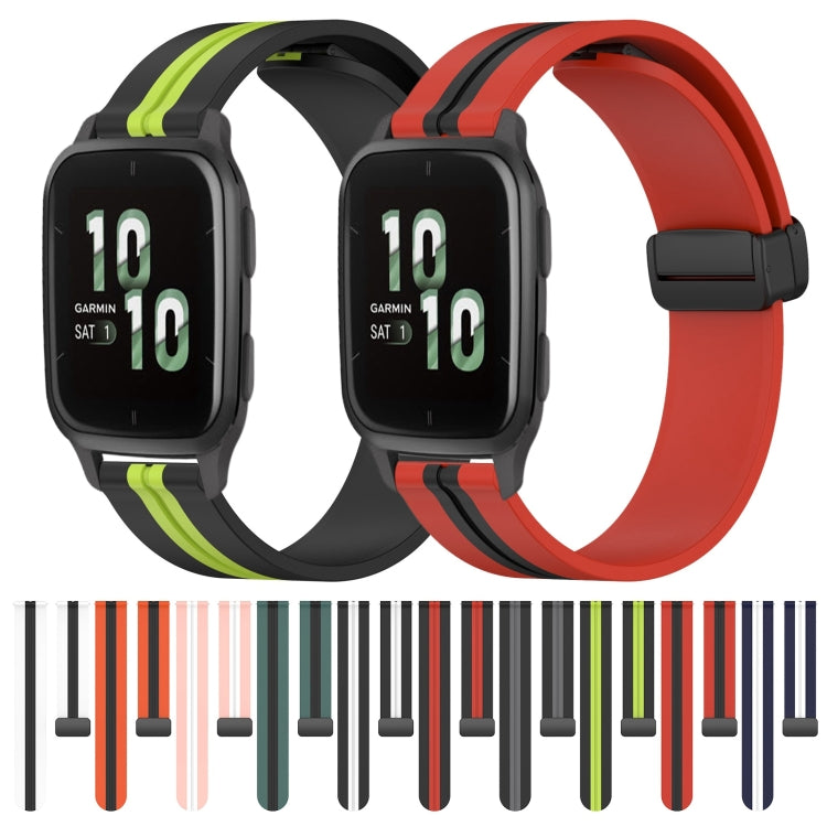 Cinturino in silicone con chiusura magnetica pieghevole da 20 mm, For Garmin Forerunner Sq2, For Garmin Forerunner Sq2 Music
