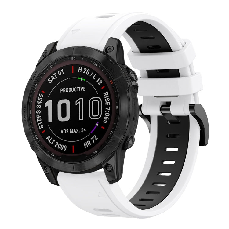 Cinturino sportivo in silicone bicolore da 22 mm, For Garmin Fenix 7 Sapphire Solar, For Garmin EPIX Gen 2