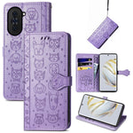 Custodia per telefono in pelle goffrata gatto e cane, For Huawei Nova 10, For Sony Xperia 5 IV, For Xiaomi Redmi Note 11T