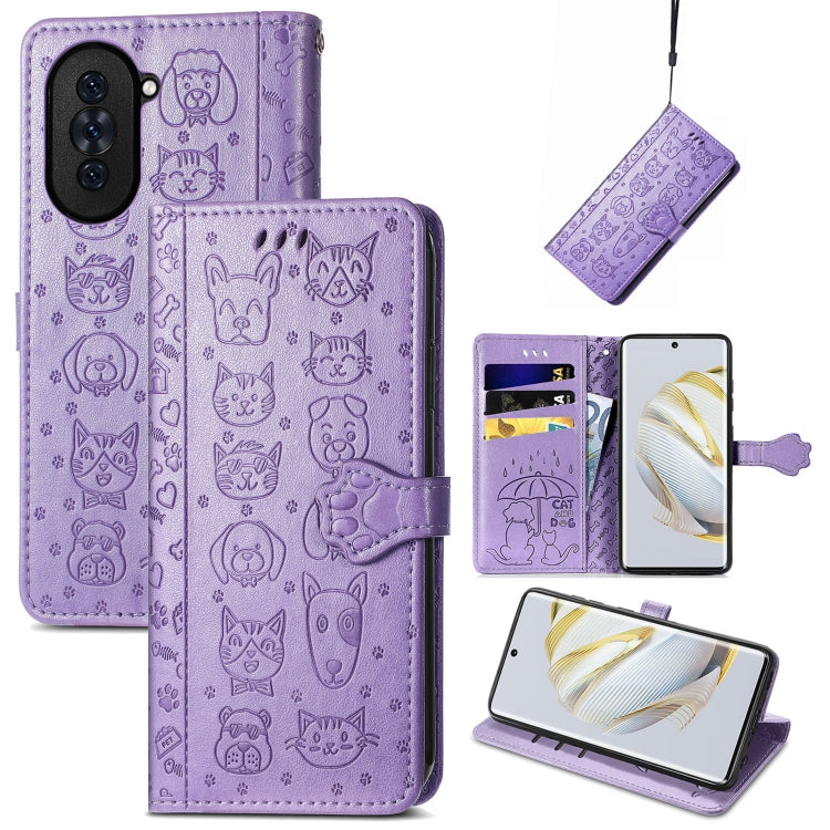 Custodia per telefono in pelle goffrata gatto e cane, For Huawei Nova 10, For Sony Xperia 5 IV, For Xiaomi Redmi Note 11T