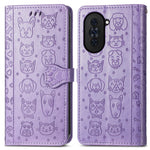 Custodia per telefono in pelle goffrata gatto e cane, For Huawei Nova 10, For Sony Xperia 5 IV, For Xiaomi Redmi Note 11T