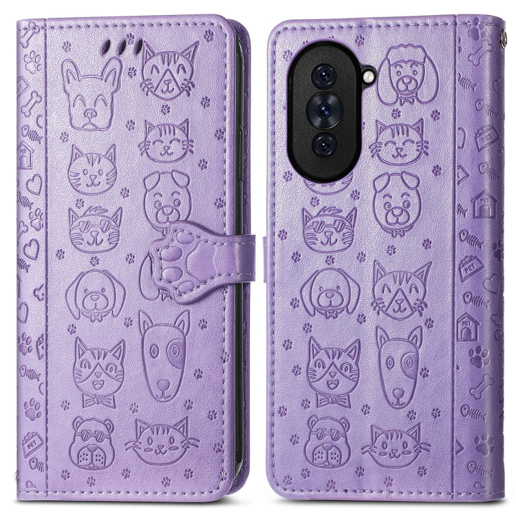 Custodia per telefono in pelle goffrata gatto e cane, For Huawei Nova 10, For Sony Xperia 5 IV, For Xiaomi Redmi Note 11T