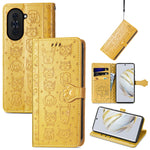 Custodia per telefono in pelle goffrata gatto e cane, For Huawei Nova 10, For Sony Xperia 5 IV, For Xiaomi Redmi Note 11T