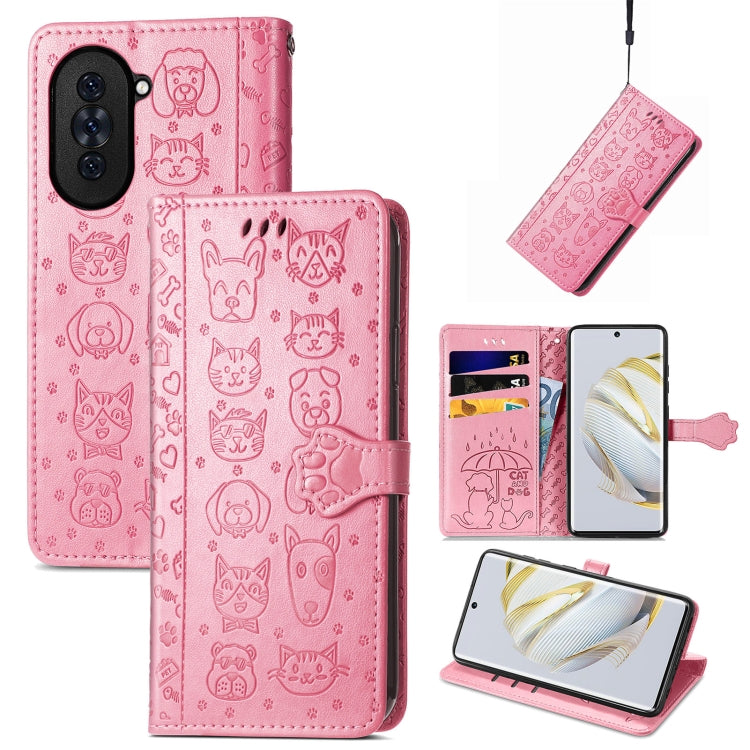 Custodia per telefono in pelle goffrata gatto e cane, For Huawei Nova 10, For Sony Xperia 5 IV, For Xiaomi Redmi Note 11T